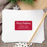 Merry Christmas Script Red Return Address Label<br><div class="desc">This "Merry Christmas" red return address label features stylish script typography and is easily customisable.</div>