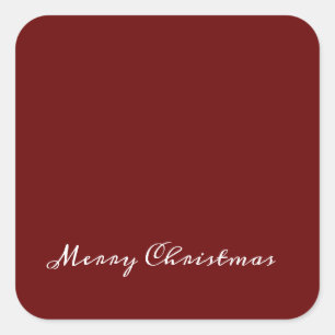 Merry Christmas Script Red Simple Modern Square Sticker