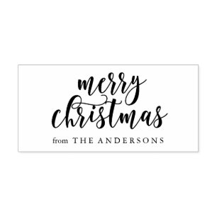 Merry Christmas Script Rubber Stamp