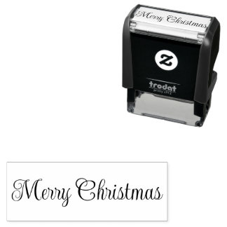Merry Christmas Script Text Template Self-inking Stamp