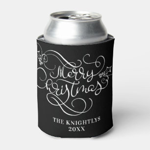 Merry Christmas Script Typography Your Colour Can Cooler