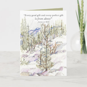 Merry Christmas Scripture James Winter Forest Card