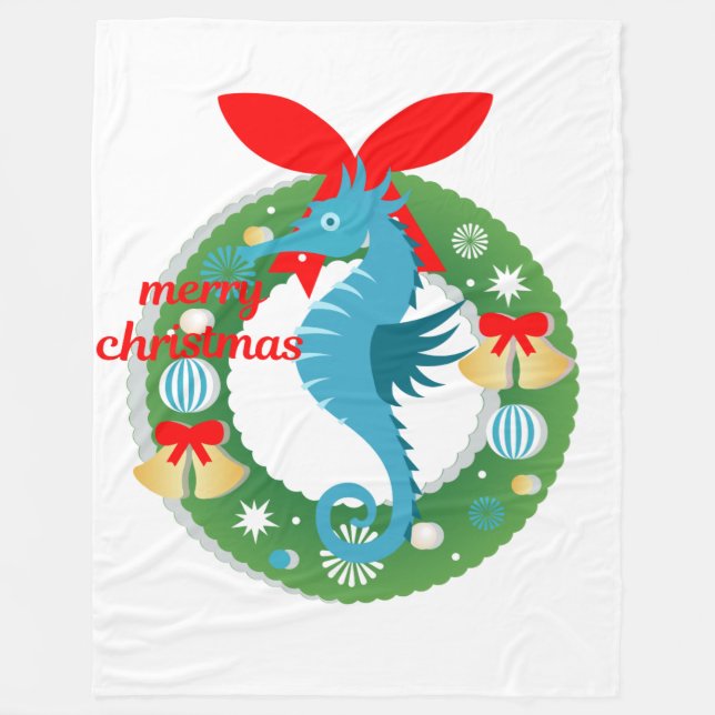 merry christmas seahorse blanket (Front)