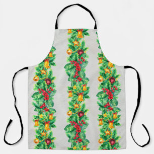 Merry Christmas seamless pattern with garlands. Wa Apron