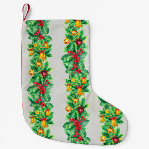 Merry Christmas seamless pattern with garlands. Wa Small Christmas Stocking