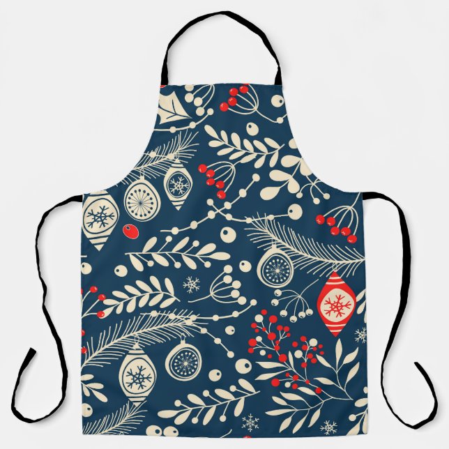 Merry Christmas: Seamless Winter Vintage Apron (Front)