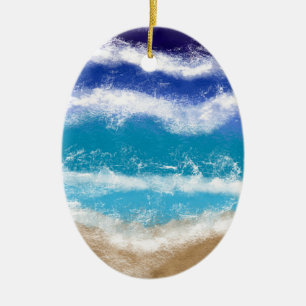 Merry Christmas Seas-on Seaside Christmas Ceramic Tree Decoration