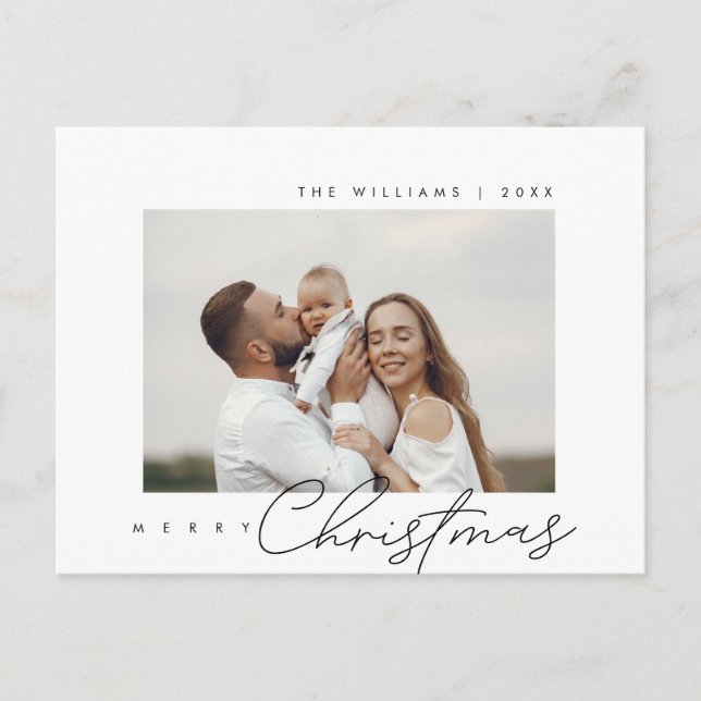 Merry Christmas, Season Greeting, Family Photo Postcard (Front)