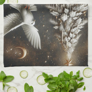 merry christmas season tea towel