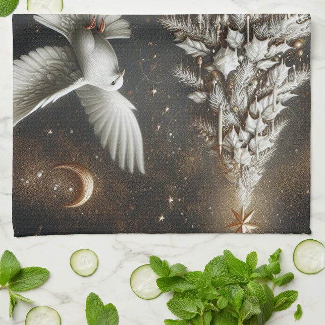 merry christmas season tea towel (Folded)