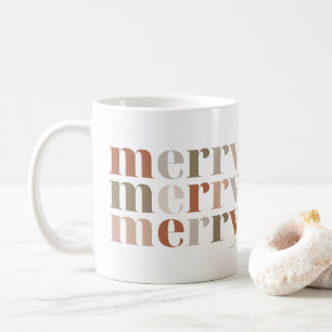Merry Christmas Seasonal Boho Pastel Decorative Coffee Mug