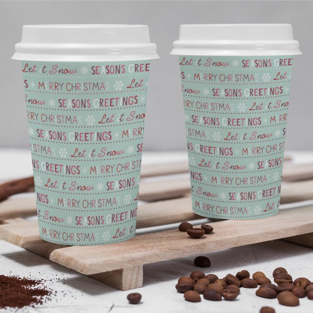 Merry Christmas Season's Greetings Let It Snow Paper Cups (Creator Uploaded)