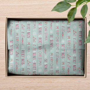 Merry Christmas Season's Greetings Let It Snow Tissue Paper