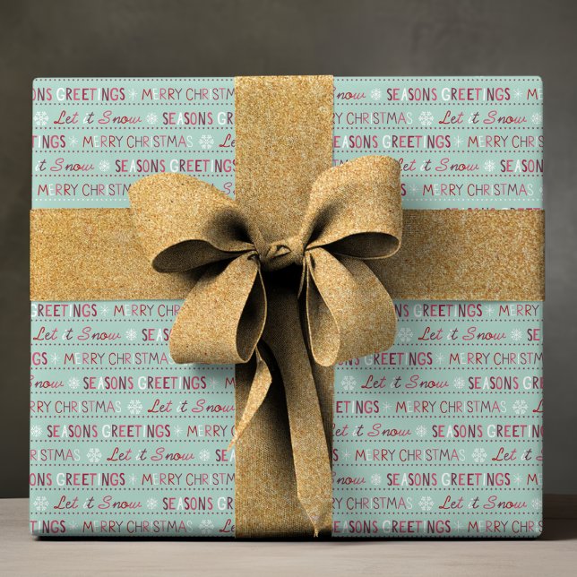 Merry Christmas Season's Greetings Let It Snow Wrapping Paper (Creator Uploaded)