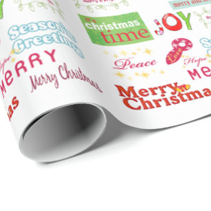 Merry Christmas Season's Greetings Wrapping Paper