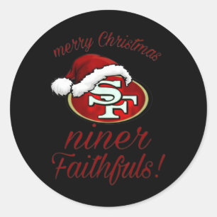 Merry Christmas Sf 49 Niner Faithfuls Classic Round Sticker