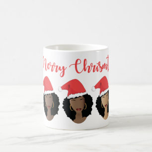 Merry Christmas, Shades of Melanin, Black Women Coffee Mug