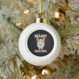 Merry Christmas Sheep Reindeer Antlers Xmas Lights Ceramic Ball Christmas Ornament