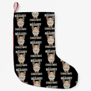 Merry Christmas Sheep Reindeer Antlers Xmas Lights Small Christmas Stocking