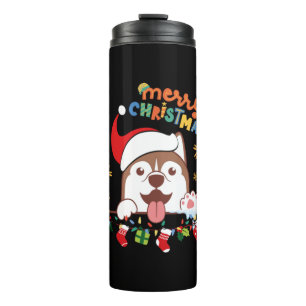 Merry Christmas Shelties Magnet   Thermal Tumbler