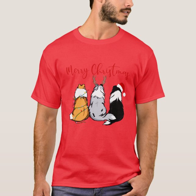 Merry Christmas Shelties T-Shirt (Front)
