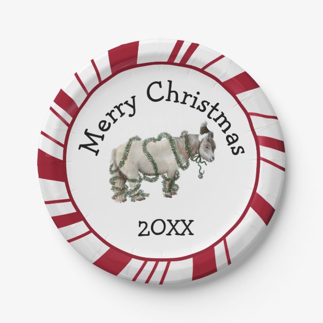 Merry Christmas Shetland Pony Plates (Front)