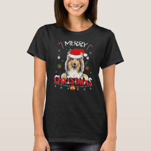 Merry Christmas Shetland Sheepdog Dog Santa Hat Xm T-Shirt