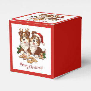 Merry Christmas Shetland Sheepdogs Favour Box