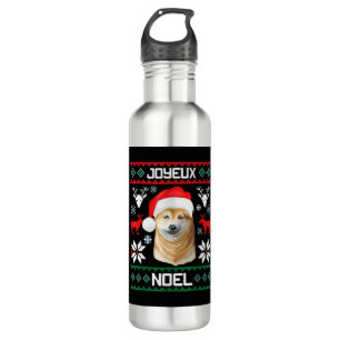 Merry Christmas Shiba Inu Soft Christmas Dog T Shi 710 Ml Water Bottle