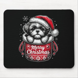 Merry Christmas Shih Tzu Graphic Tee  Mouse Mat