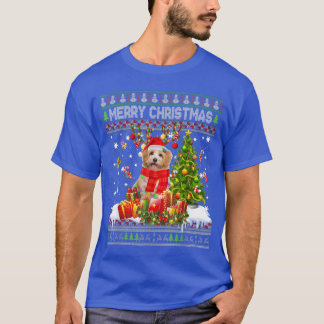 Merry Christmas Shih Tzu Santa Xmas Tree Lights Ug T-Shirt