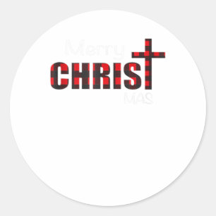 Merry Christmas Shirt Christians Gifts B Classic Round Sticker