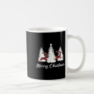Merry Christmas Shirt For Women Buffalo Plaid Rein Coffee Mug