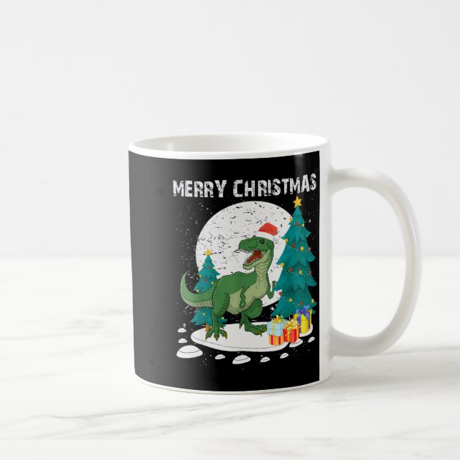 Merry Christmas Shirts For Women Xmas Santa T Rex  Coffee Mug (Right)