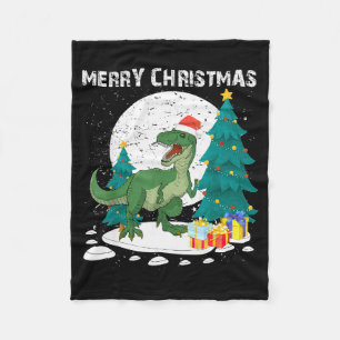 Merry Christmas Shirts For Women Xmas Santa T Rex Fleece Blanket
