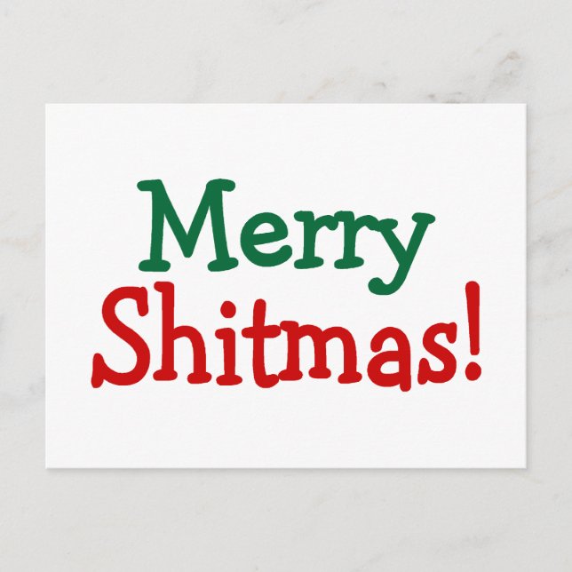 Merry Christmas Shitmas Holiday Postcard (Front)