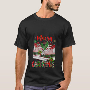 Merry Christmas Shoe And Xmas Tree Lights Holly Gi T-Shirt