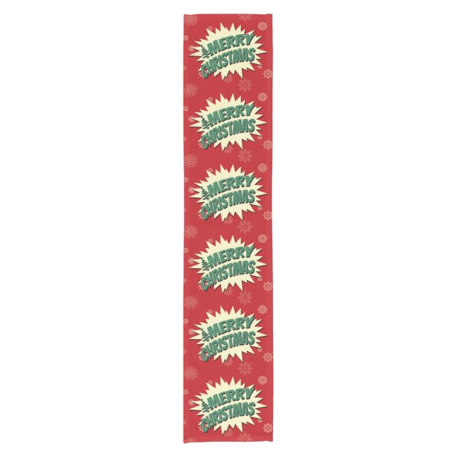 Merry Christmas Short Table Runner (Front)
