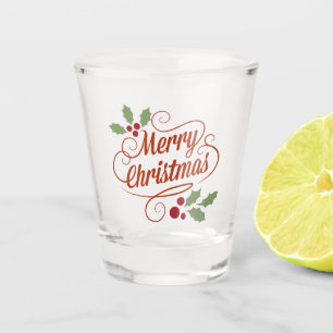 "merry christmas" shot glass