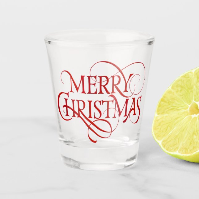 Merry Christmas Shot Shot Glass (Front)