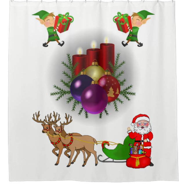 Merry Christmas Shower Curtain (Front)