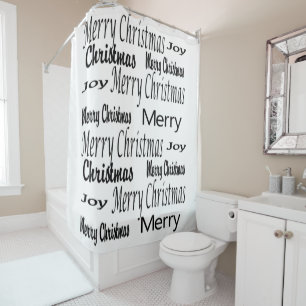 Merry Christmas Shower Curtain, Joy Shower Curtain