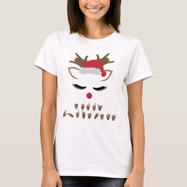 Merry Christmas Sign Language T-Shirt (Front)