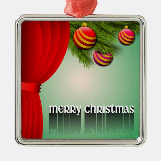 "MERRY CHRISTMAS" SIGN METAL TREE DECORATION (Front)