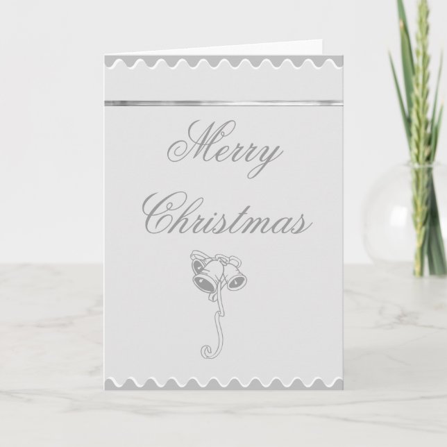 Merry Christmas Silver Bells Greeting Card (Front)