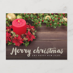 Merry Christmas (silver glitter) Holiday Postcard