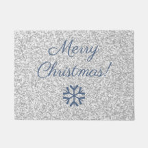 Merry Christmas Silver Grey Glitter Texture Design