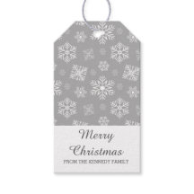 Merry Christmas Silver Grey Snowflakes