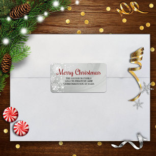 Merry Christmas (silver/red) Snowfrost Label