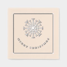 Merry Christmas silver snowflake chic